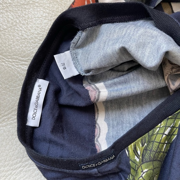 Dolce and Gabbana Navy Blue Long Sleeve Shirt (Unisex) US 7/8 - Picture 7 of 8